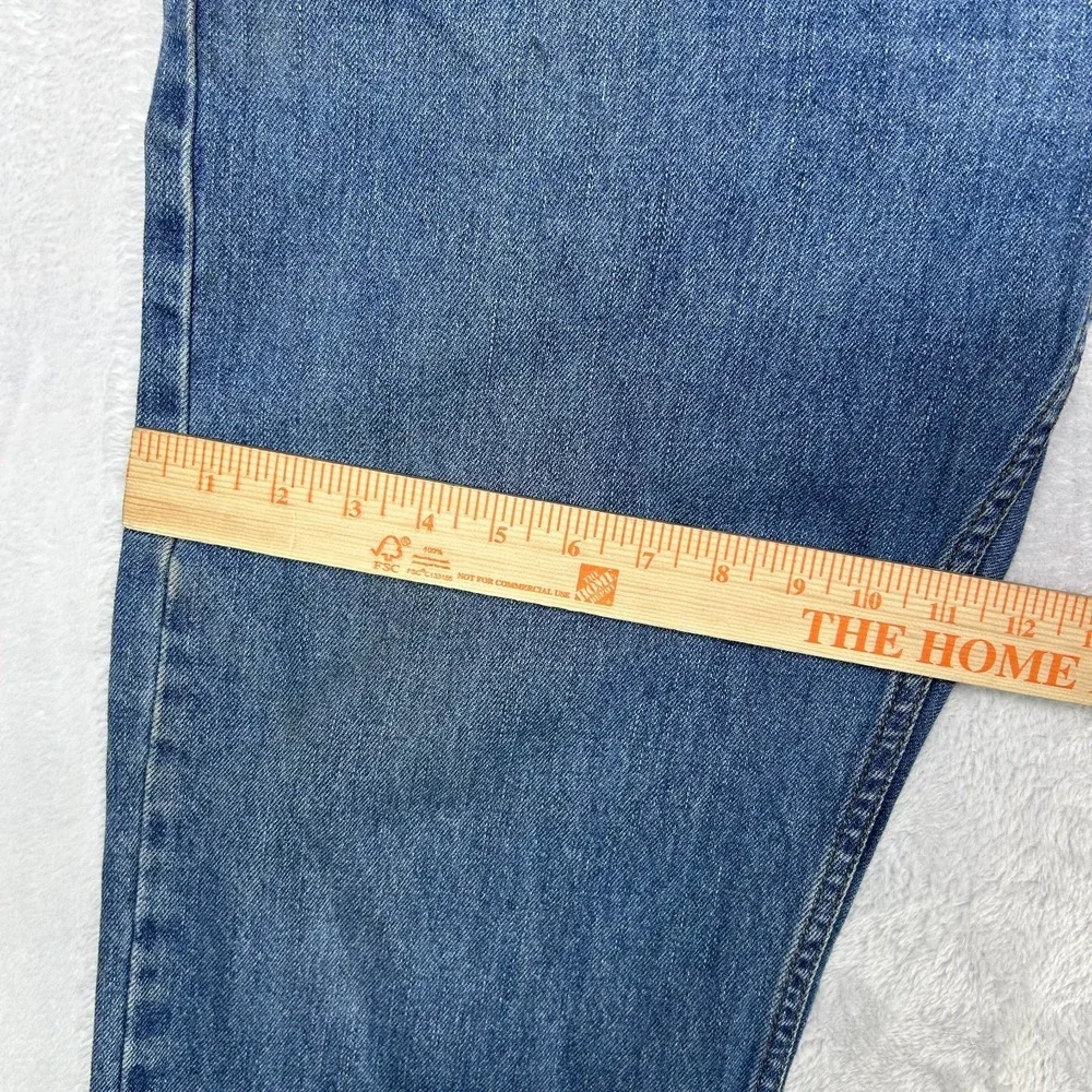 Levi's 505 Jeans Men's Blue Denim High Rise Regular Fit Straight Zip Fly - 37X29